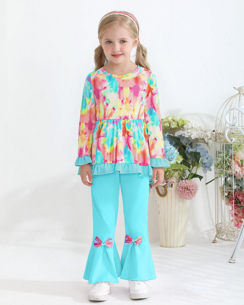 Toddler Girl Clothes Fall Outfit Floral Top Flare Pants Set