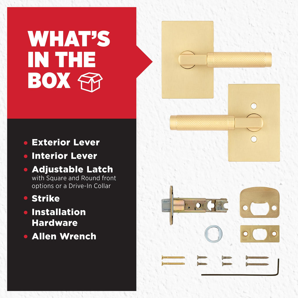 Prava Interior Passage Door Knurled Handle, Lever for Closet and Hallway Doors, Reversible Non-Locking Handle Lever