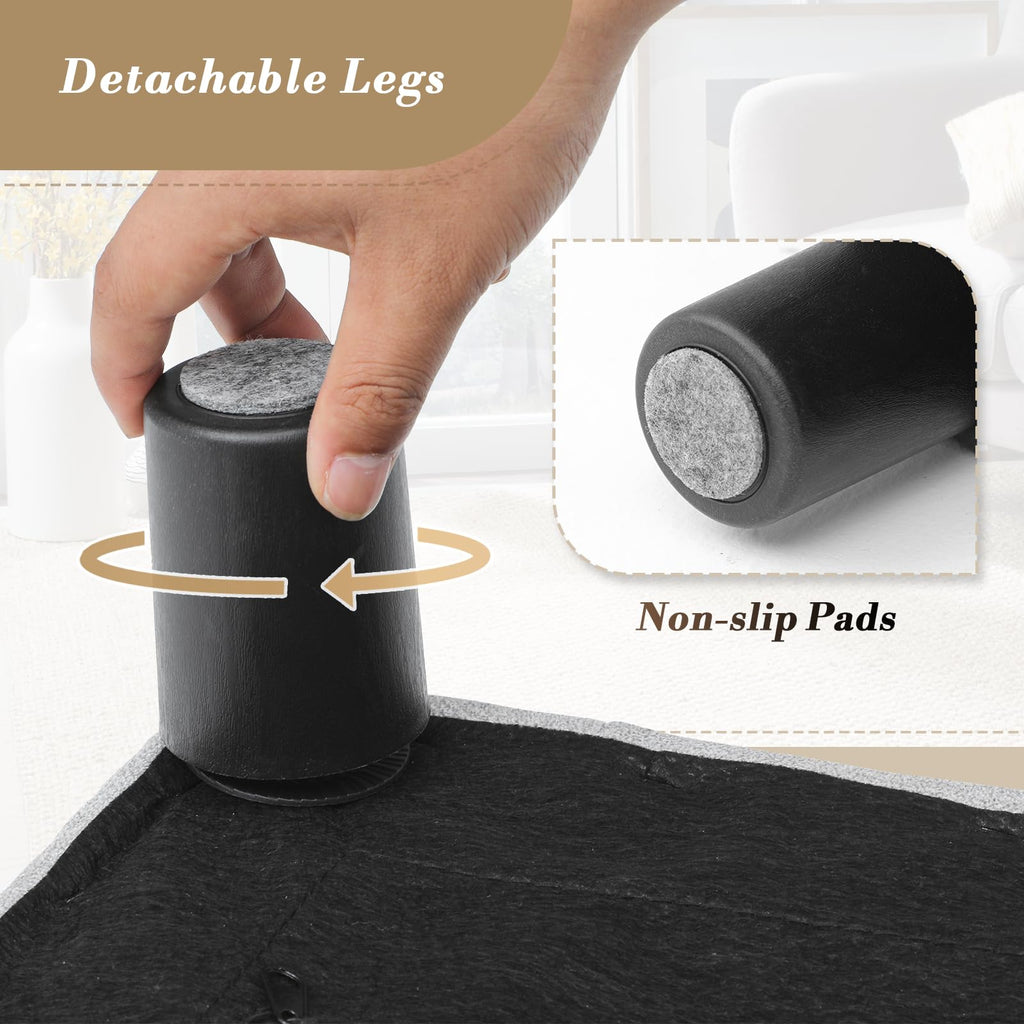 Small Foot Stool Ottoman with Storage, Rectangular Mini Ottoman with Legs Tufted Ottoman Foot Rest Stool Upholstered