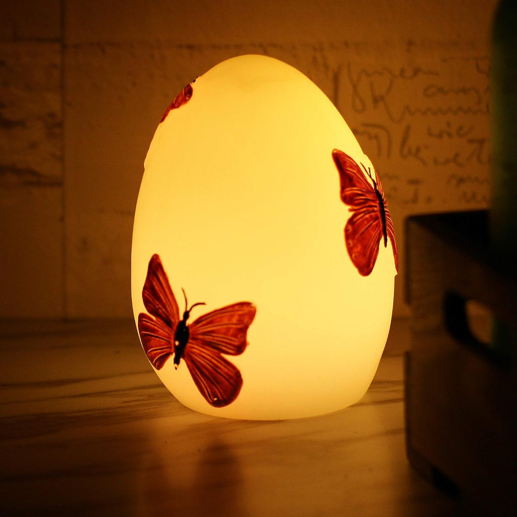 Easter Egg Decorations Spring Home Decor Handmade Hand Painted Real Wax Battery Operated Flameless LED Candle Kids'
