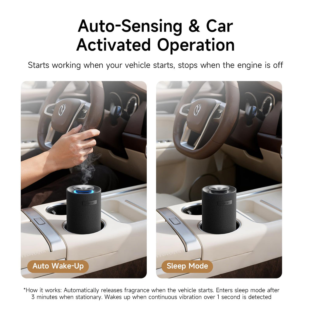 Waterless Car Diffuser Air Freshener, Vibration Sensor Auto On Off