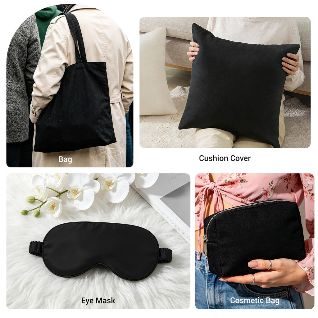 57"W x 36"L Black Fabric By The Yard 20% Cotton, 80% Polyester Homespun Fabric for DIY, Handmade, Sewing and Home