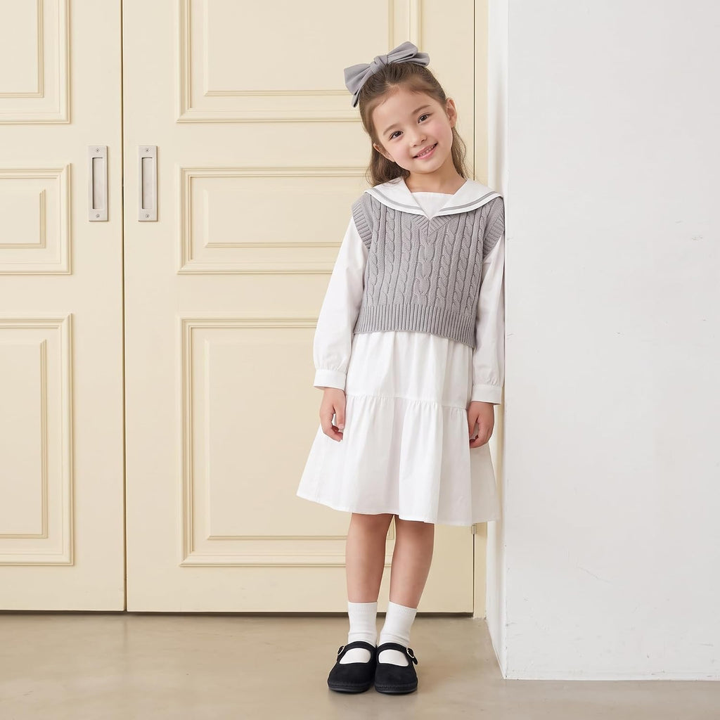 Missy Kids Mary Jane Flats School Shoes for Girls with Adjustable Buckle