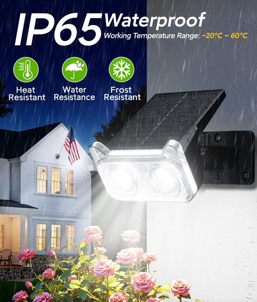 Solar Lights Outdoor Waterproof IP65, 6 Pack Solar Spot Lights Outdoor With 14 Big LEDs, 2-in-1 Wall Lights & 2 Modes