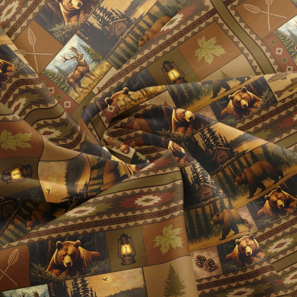 Rustic Bear Upholstery Fabric 2 Yards