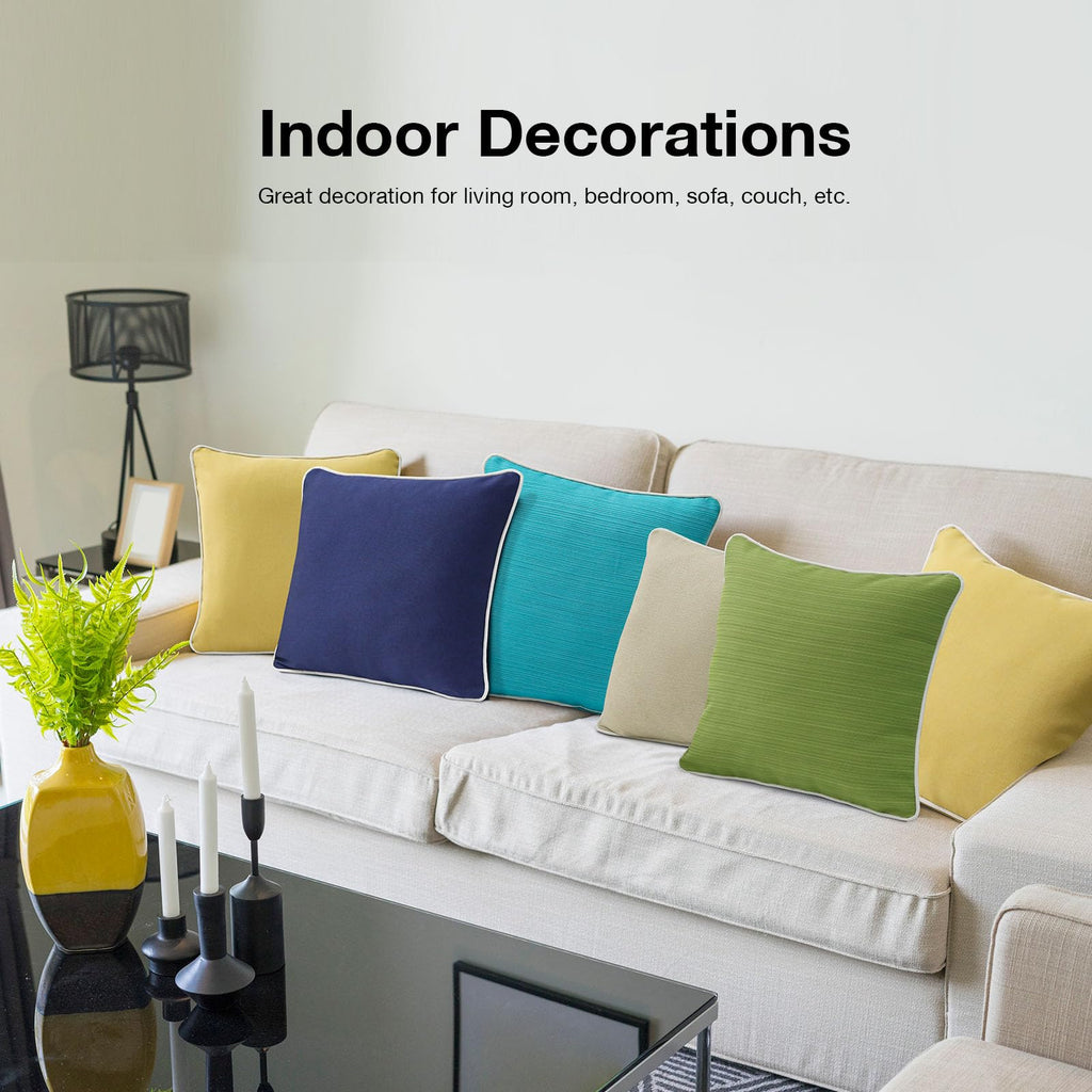 Decorative Outdoor Water Repellent Throw Pillows with Inserts, Set of 4, 18" x18" Pillows, Backyard, Bed, Couch, and
