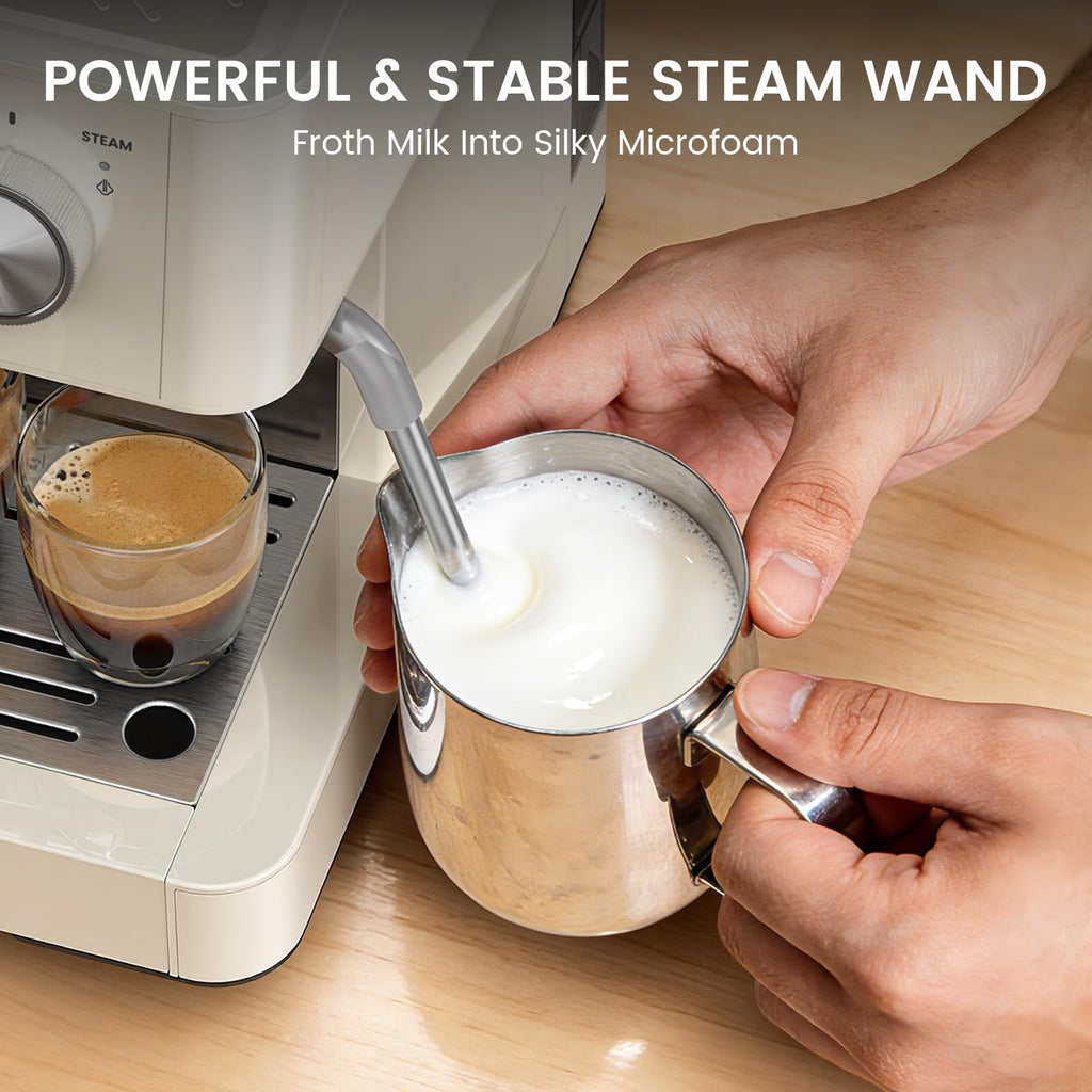 20-Bar Espresso Machine with Grinder, Automatic Coffee Maker Combo, Removable 77.8oz Water Tank, Milk Frothing Steam