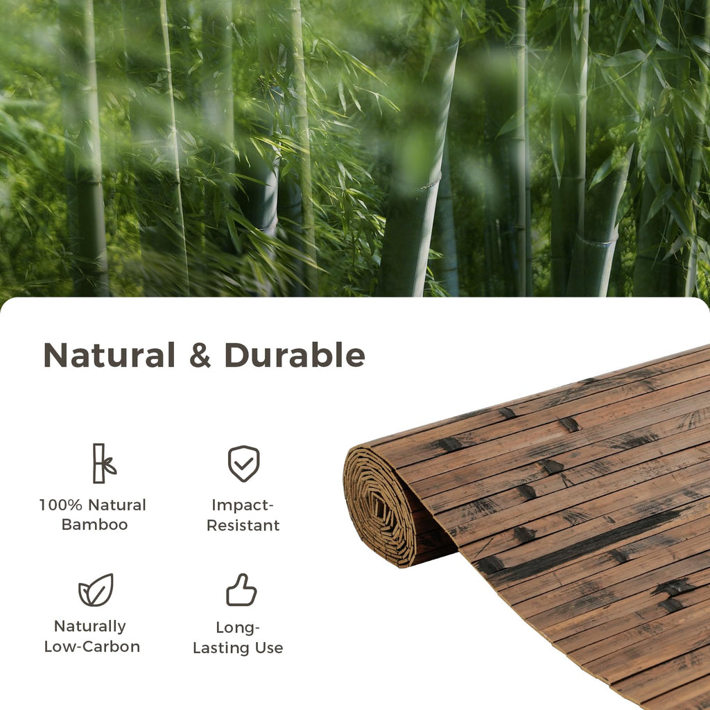 Natural Bamboo Wall Panel, 96''x48'', Brown Burned