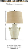 Signature Design by Ashley Emelda Farmhouse 27" Ceramic Table Lamp, Cream Glaze Crackle Finish