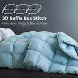 Premium Down Comforter Queen, Luxurious All Season Duvet Insert with Cotton Blended Fabric