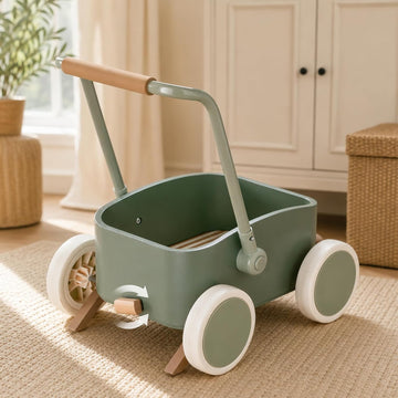 Land in-1 Baby Walker Wagon, Wooden Push Walker for Babies, Ages 6M+