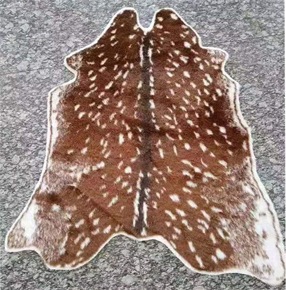 Faux Fur Deer Hide Rug, Soft Washable 35.4x41.3in