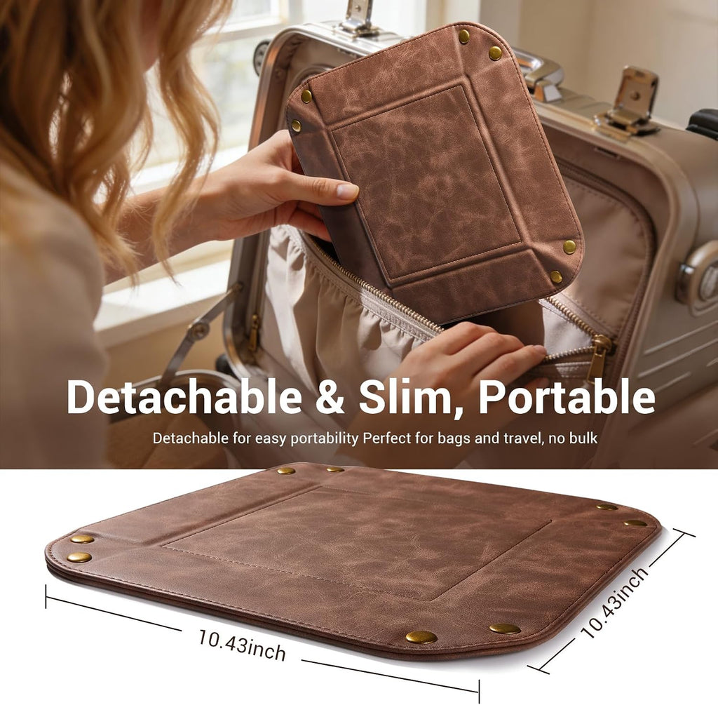 Leather Valet Tray, Premium PU Leather Catch-All Tray for Entryway Table Key, Phone, Wallet, Coins & Jewelry, Bedside