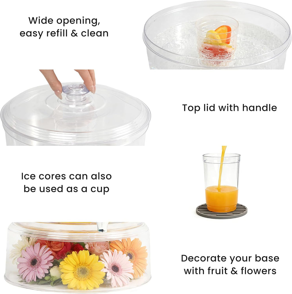 Drink Dispensers for Parties, 2 Gallon Beverage Dispenser with Stand - Set of 2