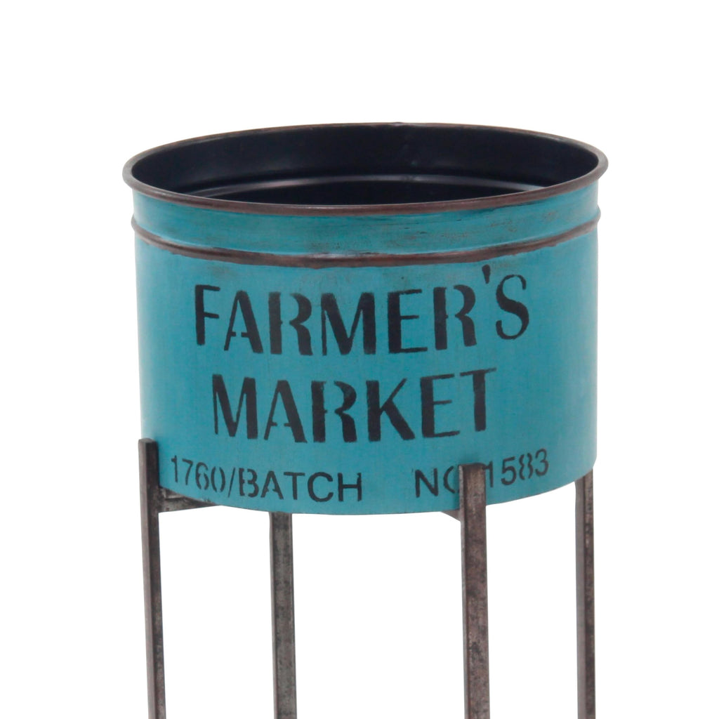 Metal Planter, Set of 3 Planter 22", 25", 28" H, Multi Colored