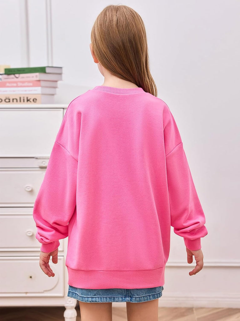 Girls Los Angeles Oversized Sweatshirts Crewneck Long Sleeve Casual Loose Pullover Tops