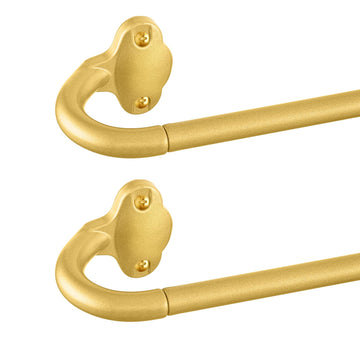 Gold Wrap Around Curtain Rods 2 Pack:Small Blackout Adjustable Window Curtain Rod Kitchen Apartment Renter