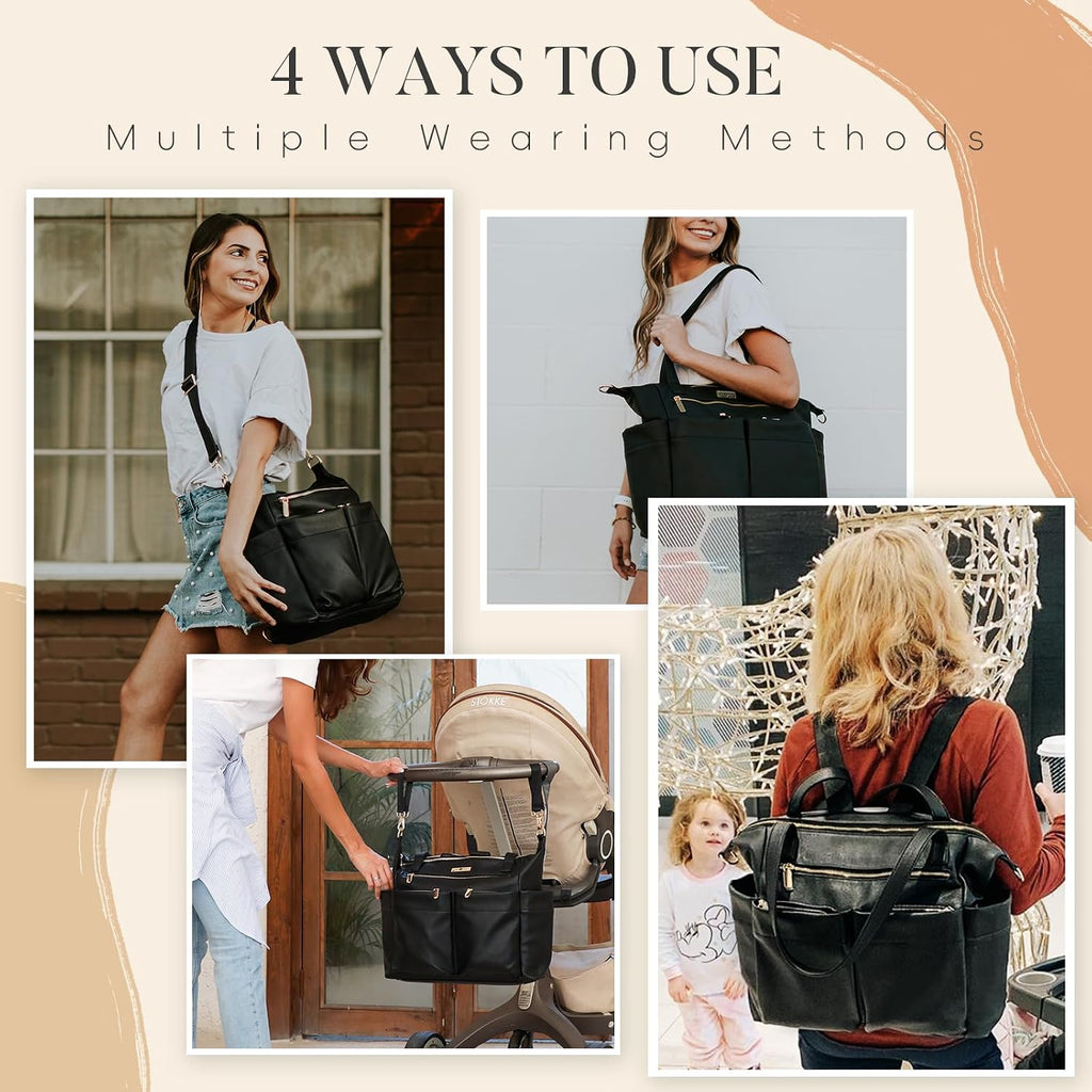 Diaper Bag Tote Leather Diaper Bag Backpack Pañaleras Para Bebe