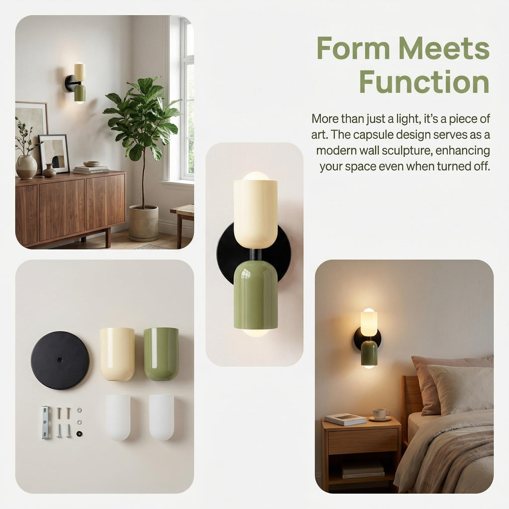 10 in 2-Light Mid Century Wall Sconce, Warm-Toned Nordic Wall Mount Light Fixture, Bedside Hallway Living Room
