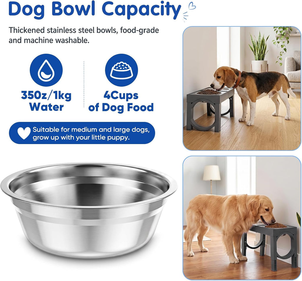 Elevated Dog Bowls Large Breed Raised Dogs Bowl Stand Large/Medium Sized Dog Stainless Steel Food Water Bowl Stands 5