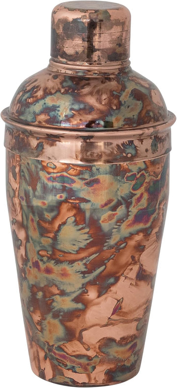 16-Ounce Oxidized Stainless Steel Cocktail Shaker, Copper Finish