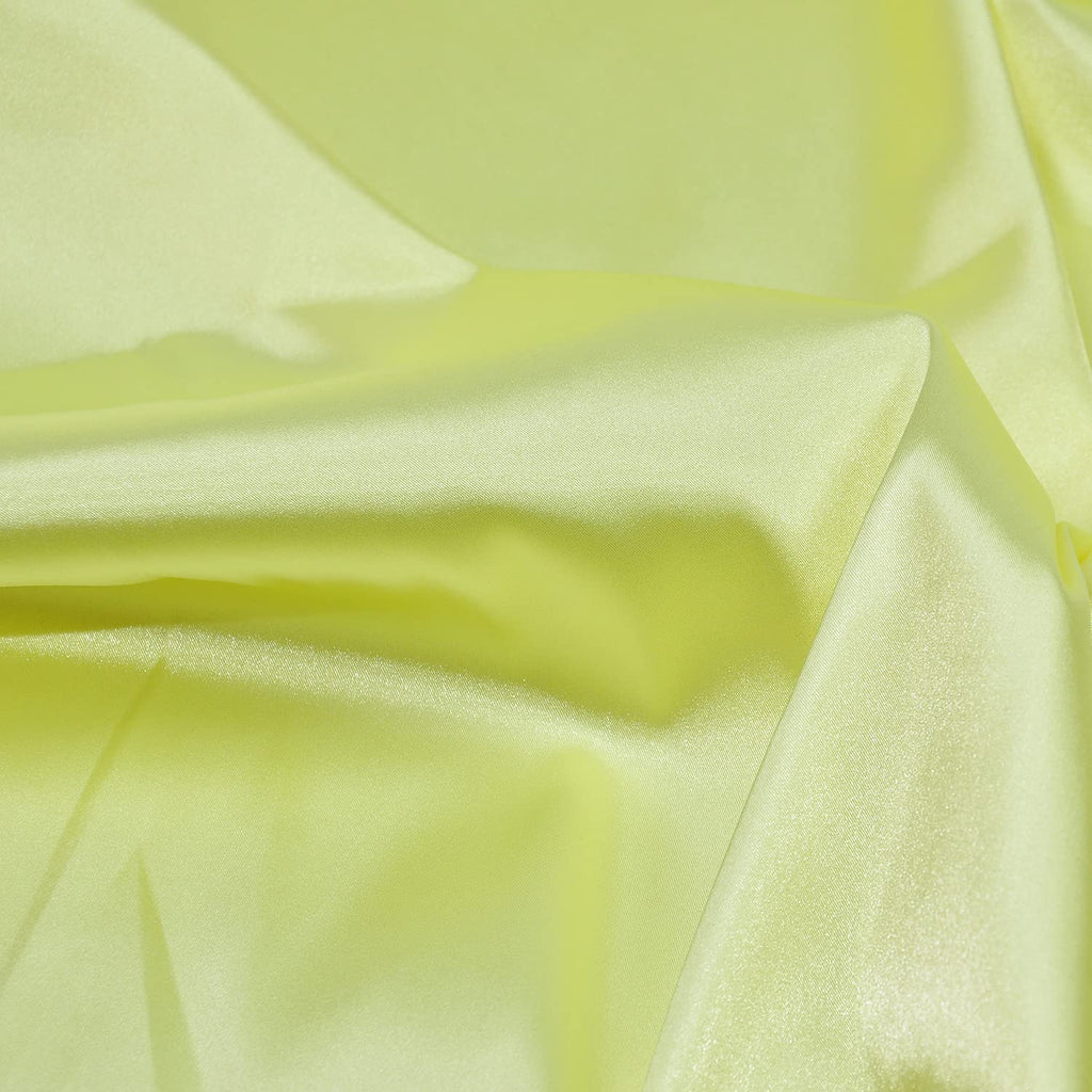 Stretch Satin Fabric for Bridal Dress Decoration & Craft 47 Inches Width By The Yard (Yellow 2Yards)