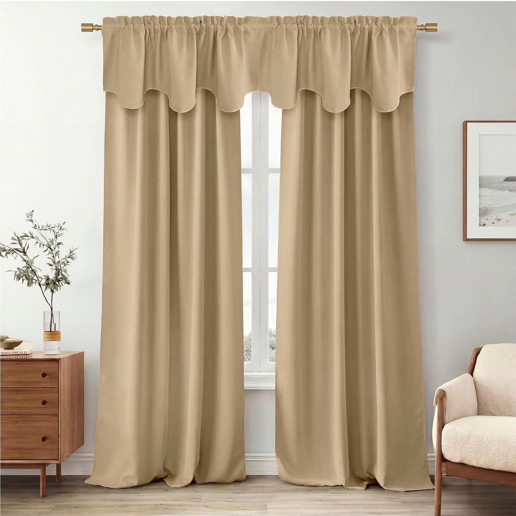 Valances Windows Elegant Scalloped Pole Pocket