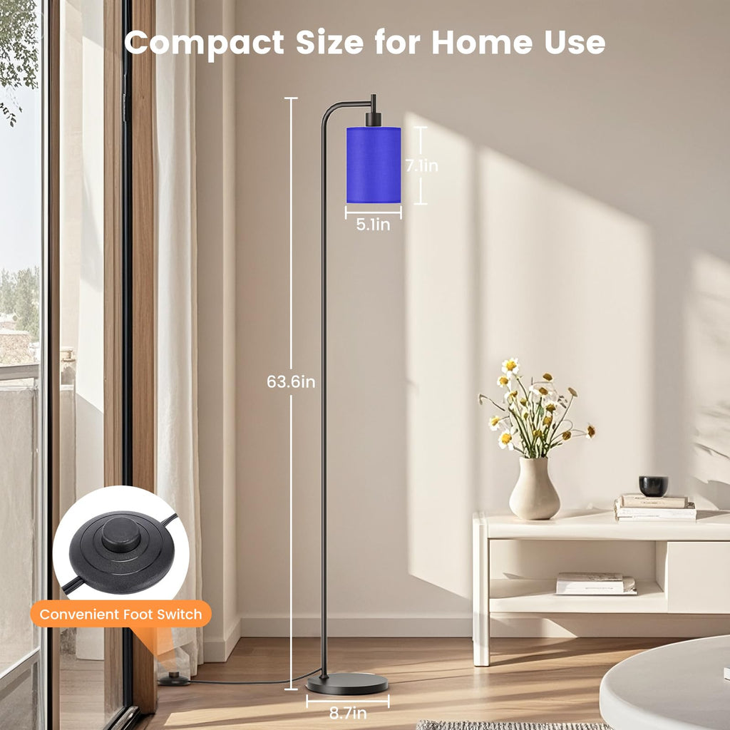 Floor Lamp with Linen Shade, Dimmable Tall Standing Lamp with Remote Control & 3 Color Temperatures, Modern Floor