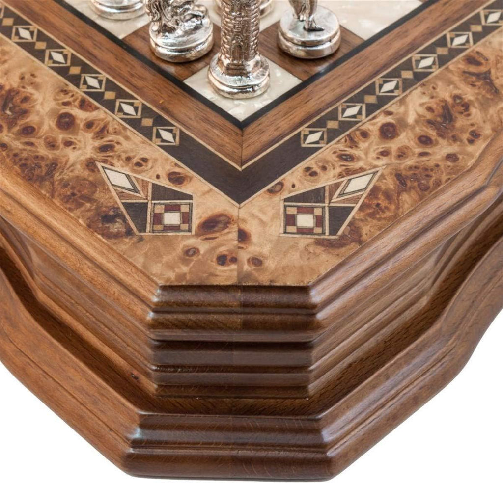 Handmade Chess Set Mosaic Art 15" - Wooden Chess shess Board with Metal Chess Pieces- Gift Item