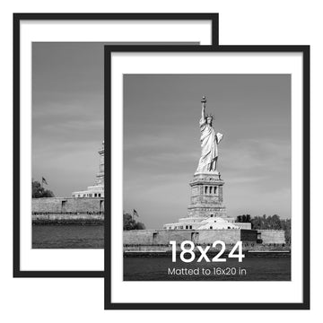 18x24 Poster Frame, Wall Gallery Frames Set of 2, Black