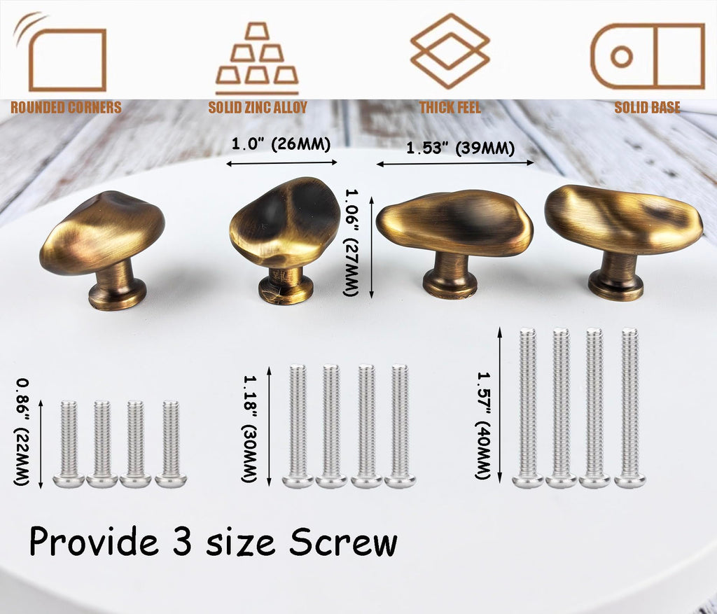 Brushed Bronze Cabinet Knob Kitchen Drawer Pull Knobs Zinc Hardware Handle