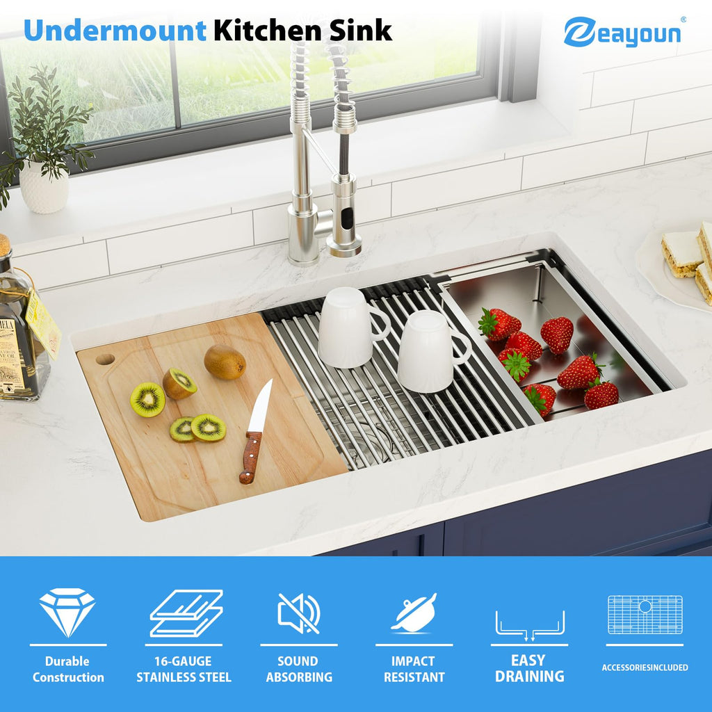 33 Kitchen Sink Undermount 33x19 Inch Undermount Sink Workstation