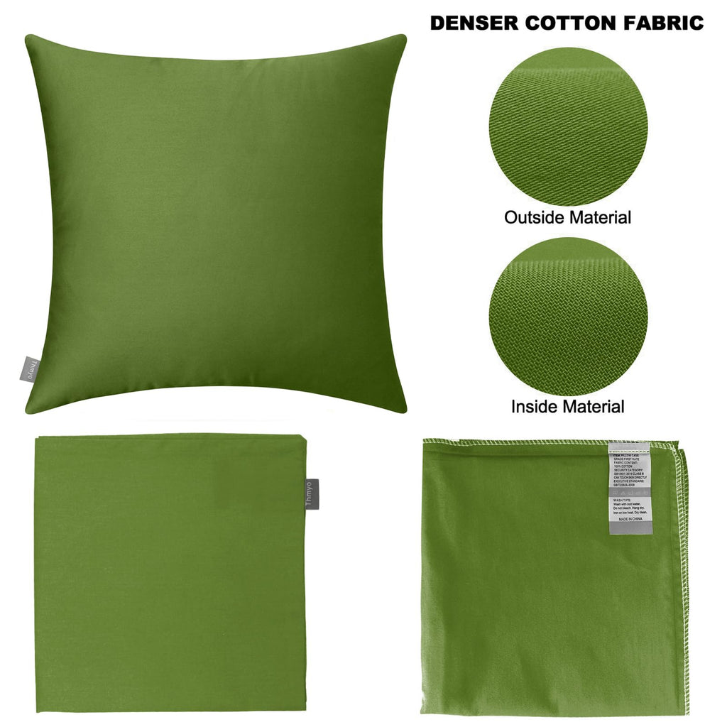 4-Pack 100% Cotton Comfortable Solid Decorative Throw Pillow Case, Square Cushion Cover Pillowcase Sublimation Blank