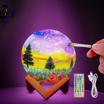 Paint Your Own Moon Lamp Kit, Updated USB Rechargeable, Kids Crafts