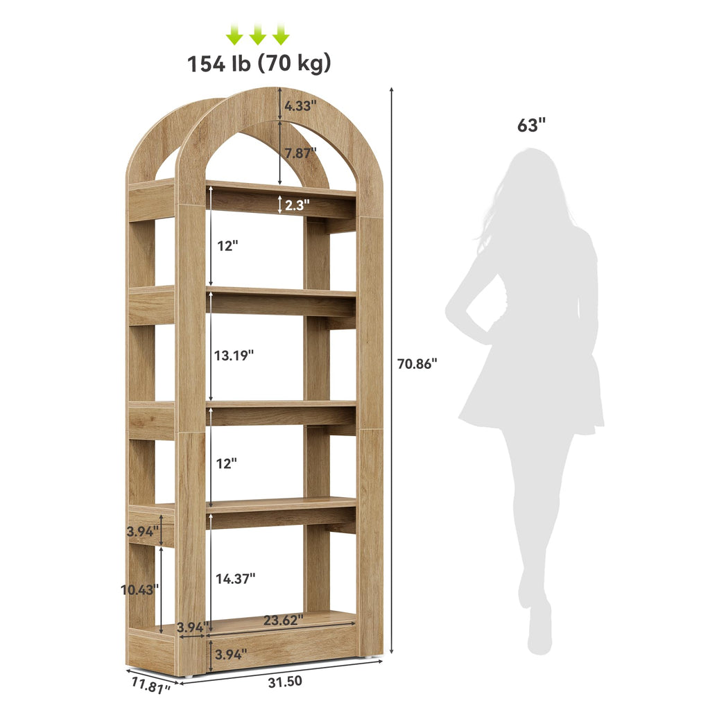 5-Tier Bookshelf, Arch-Shaped — Bookcases | Casa Home Living