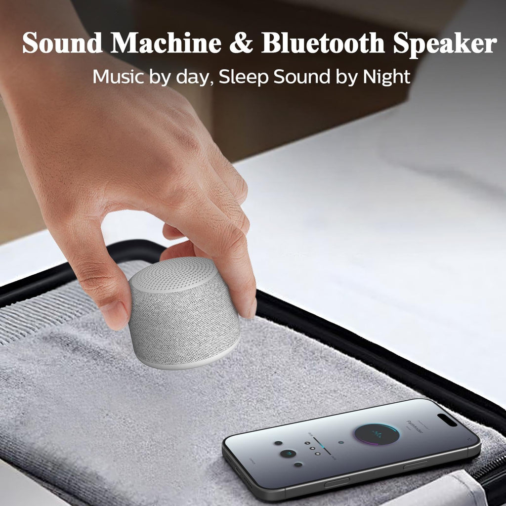 Travel White Noise Sound Machine, Small Bluetooth Speaker for Sleep
