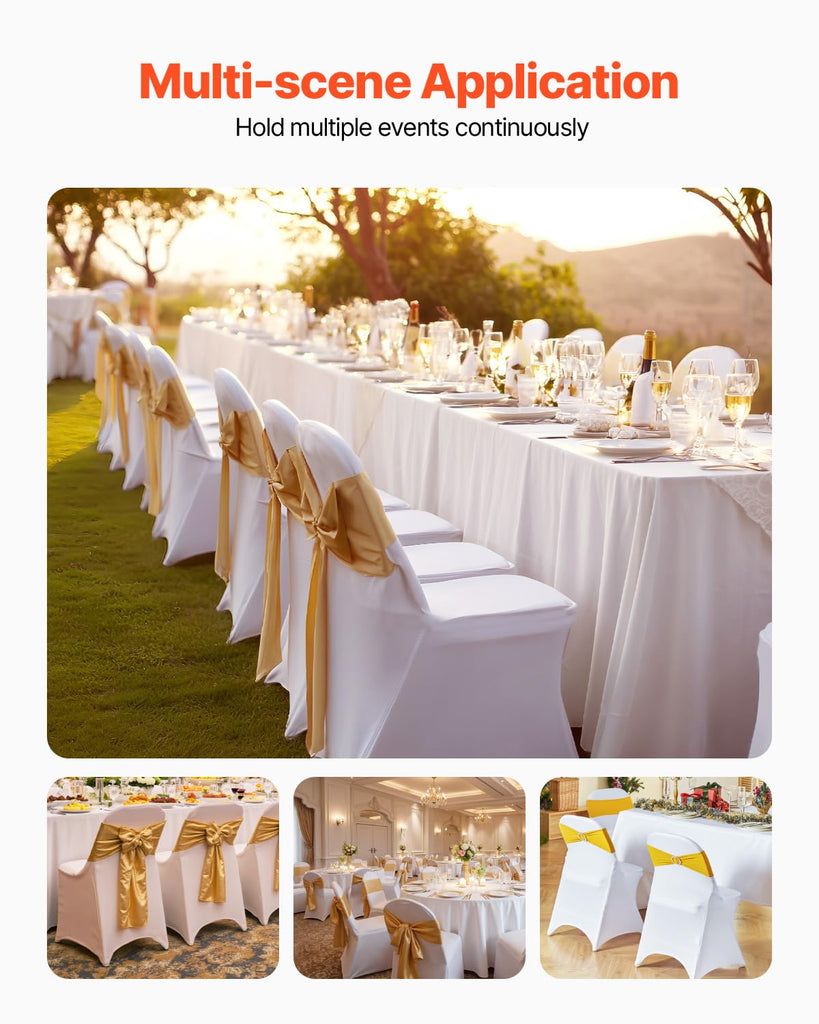 30 Pcs Stretch Spandex Folding Chair Covers Universal Fitted White