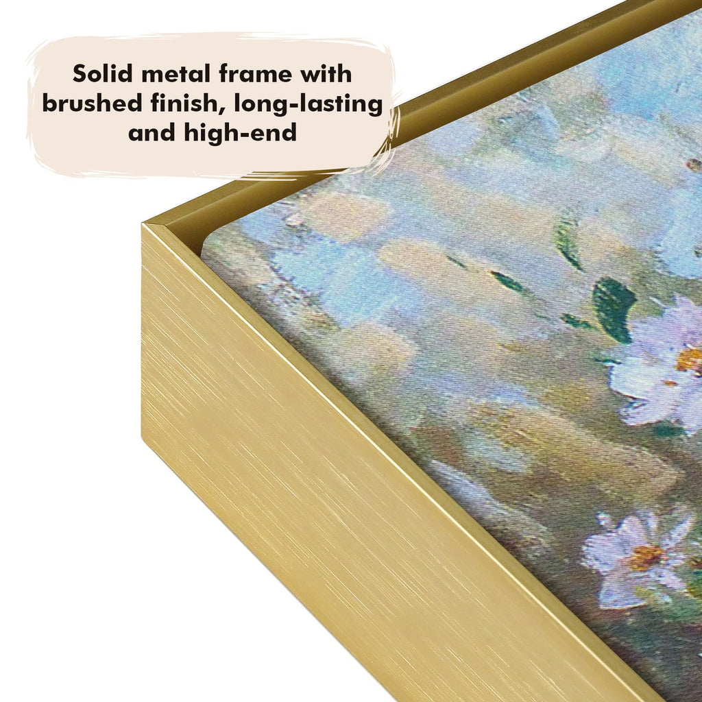 Gold Floating Frame for 24x24 Canvas Paintings Modern Art, 1.5" Deep