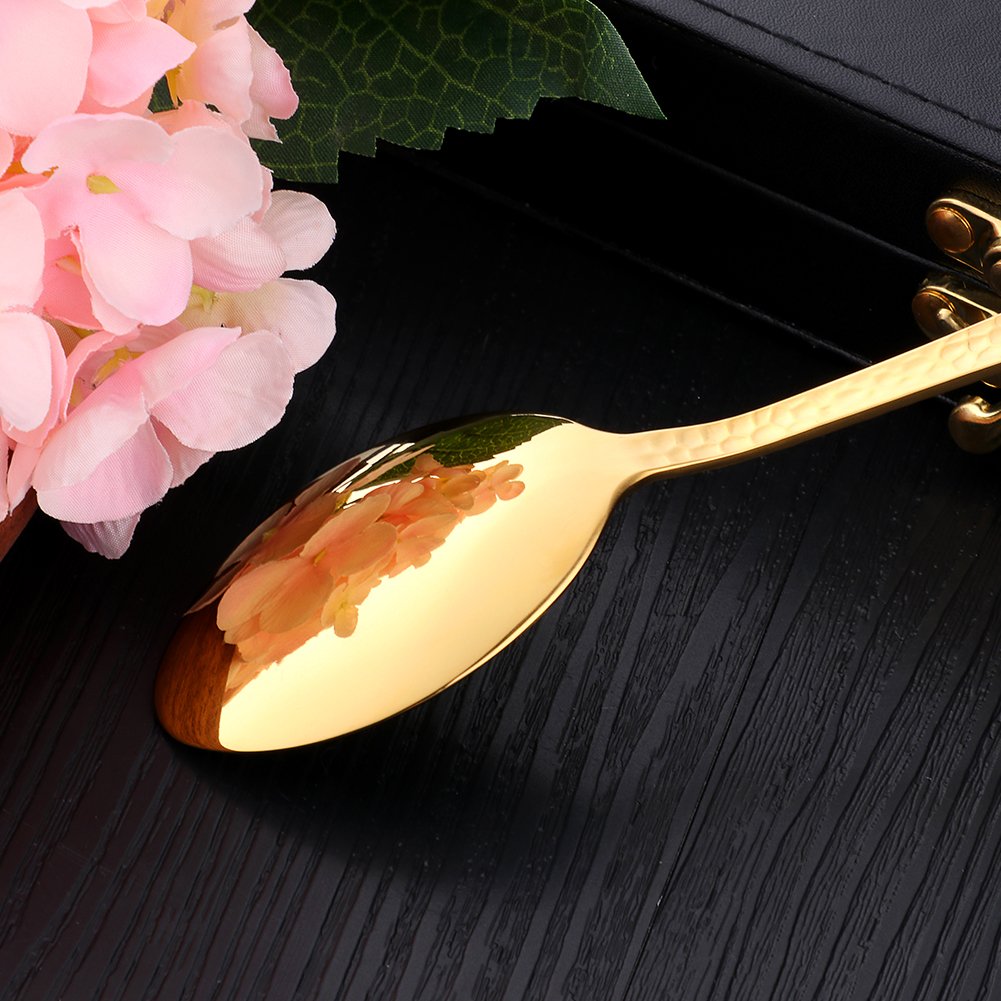 20-Piece Gold Plated-Flatware Silverware Set, Stainless Steel Cutlery Sets, Multipurpose Use, Restaurant, Hotel