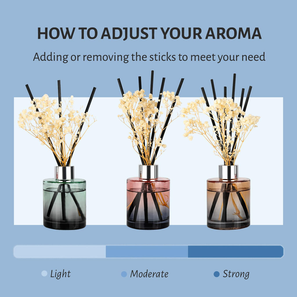 3 Pack Reed Diffuser, Oil Diffuser Sticks, Fresh Linen, White Jasmine, Lavender Vanilla (4 fl oz Each Pack), Home