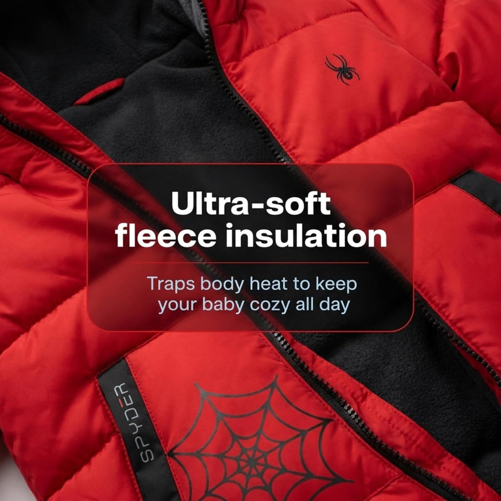 Toddler Snow Suit - Fleece Lined Baby Snowsuit, Fold-Over Cuffs