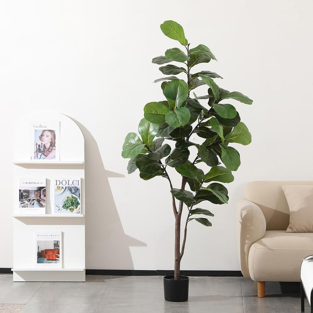 6ft Fiddle Leaf Fig Tree Artificial Plant in Pot Home Decor
