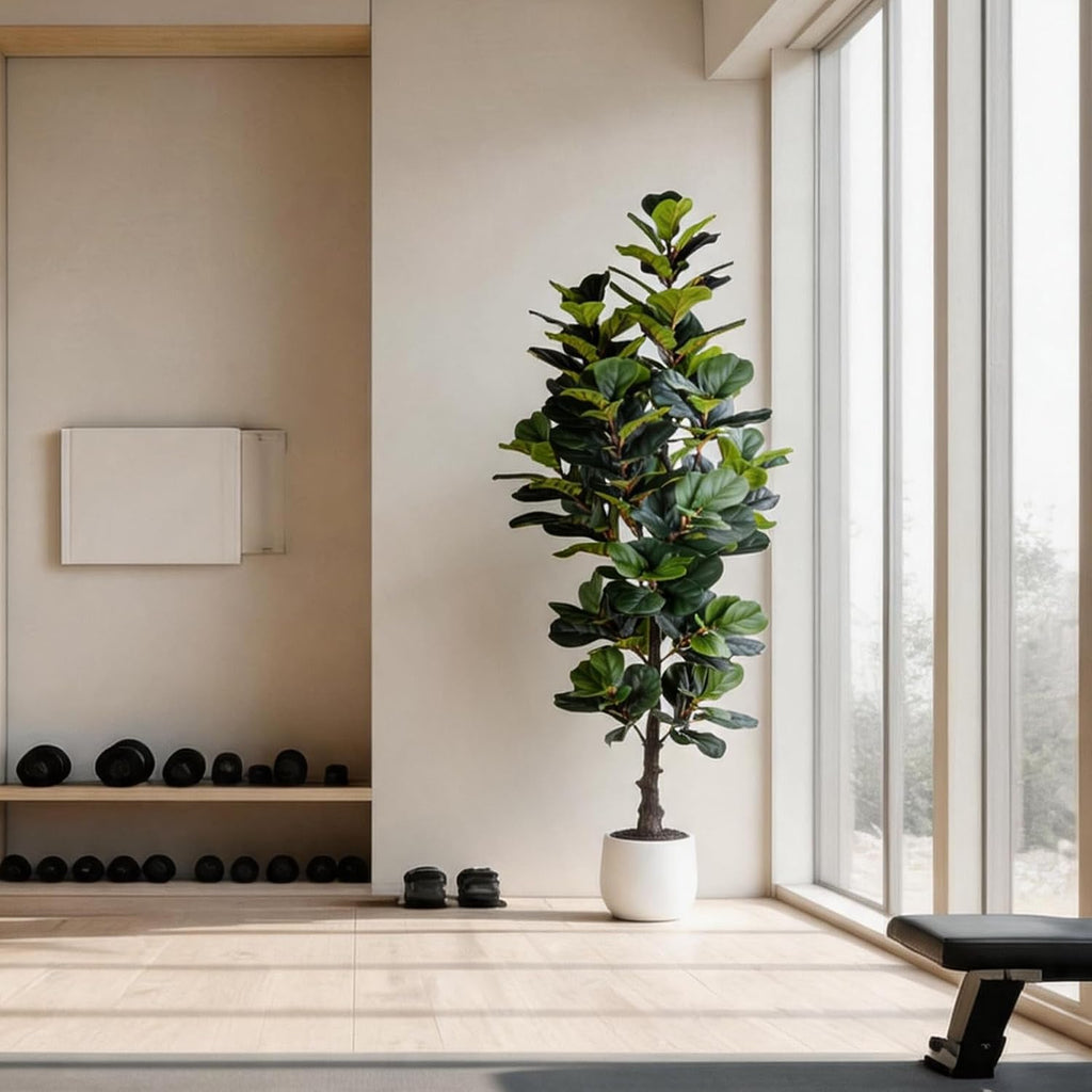 6FT Dense Fiddle Leaf Fig Tree, Tall Artificial Plant Indoor