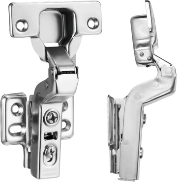 2pcs Professional Grade Inset Soft Close Cabinet Hinges, Frameless Concealed European Style with Four-Hole Clip-On