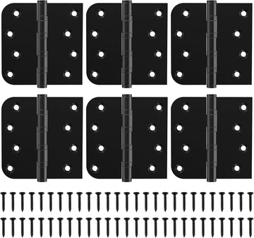 Ball Bearing Door Hinges, 4 x 4 Inches Black Door Hinges, Heavy Duty Stainless Steel Hinges