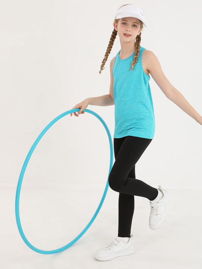 5 Pack Girls Active Dry Fit Tank Top Sleeveless Racerback Tank Tops
