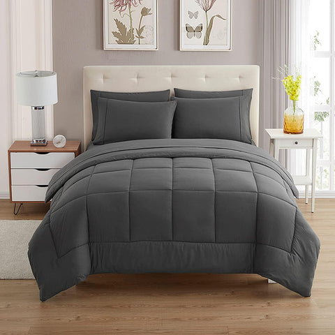Queen Comforter Set with Sheets - 7-Piece Bedding Collection - 1 Comforter, 1 Fitted Sheet, 1 Flat, 4 Pillowcases