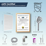 All Metal CUPC Certified Shower Head, 10'' High Pressure Rainfall Shower Head, Handheld Showerhead Combo