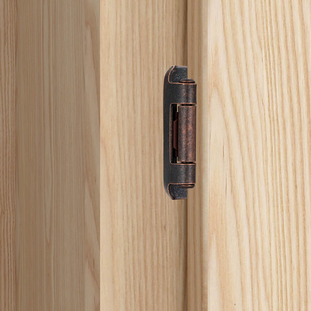 Oil Rubbed Bronze Kitchen Cabinet Hinges, 1/2" Overlay, 4 Pack