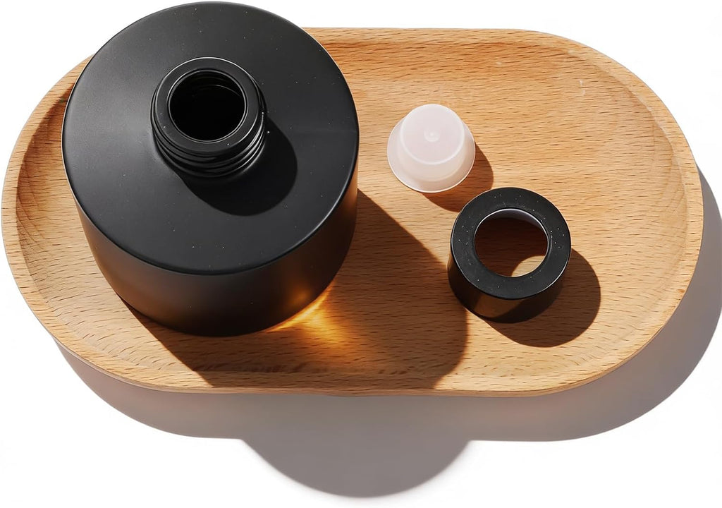 Glass Diffuser Bottles,100ml/3.38 oz Essential Oil Jar,Empty Perfume Container with Black Aromatherapy Sticks - Set of 8